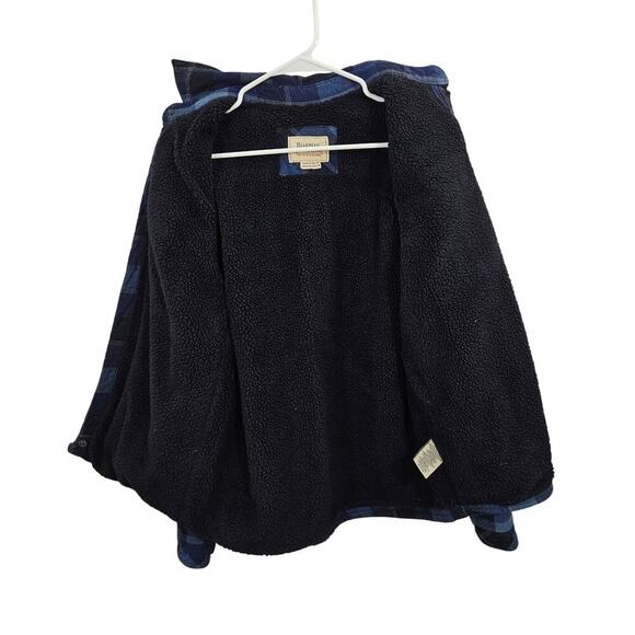 Boston Traders Flannel Jacket Shacket Sherpa Lined Blue Plaid Workwear Mens Sz M - Picture 4 of 7